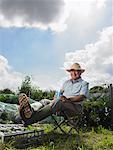 Man Sitting on Chair Outdoors