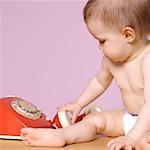 Baby with Rotary Telephone