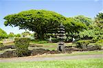 Structure au bord de la route, Liliuokalani Park et jardins, Hilo, archipel de Big Island, Hawaii, USA