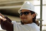 Close-up of a male construction worker smiling