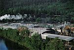 Aerial of large sawmill, Idaho