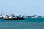 Military ships at a commercial dock, Pearl Harbor, Honolulu, Oahu, Hawaii Islands, USA