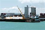 Cargo containers at a commercial dock