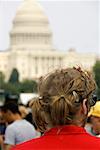 Vue arrière d'un homosexuel dans une gay pride, Capitole, Washington DC, USA