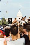 Group of people standing in front of a building, Capitol Building, Washington DC, USA