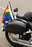 Close-up of a flag on a motorcycle