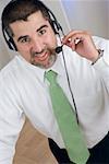 Portrait of a businessman wearing a headset