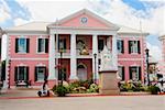 Statue in front of a government building, Parliament, Nassau, Bahamas