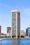 Buildings at the waterfront, World Trade Center, Inner Harbor, Baltimore, Maryland, USA