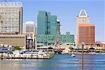 Buildings at the waterfront, Inner Harbor, Baltimore, Maryland USA