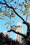 Low angle view of a clock tower, New York City, New York State, USA