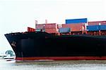 Container ship at a commercial dock, Port Of Savannah, Savannah, Georgia, USA