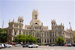 Façade d'un bâtiment public, Palacio De Comunicaciones, Plaza de Cibeles, Madrid, Espagne