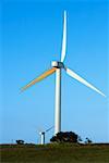Wind turbines on a landscape, Pakini Nui Wind Project, South Point, Big Island, Hawaii Islands USA