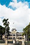 Facade of a government building, State Capitol Building, Iolani Palace, Honolulu, Oahu, Hawaii Islands, USA