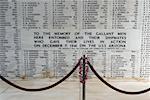 Barricade in front of a monument, USS Arizona Memorial, Pearl Harbor, Honolulu, Oahu, Hawaii Islands, USA