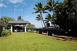 Sculpture de missiles dans une parc, Pearl Harbor, Honolulu, îles d'Oahu, Hawaii, USA