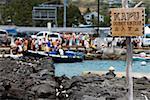 Faire enseigne pas entrer dans une berge, Kona, archipel de Big Island, Hawaii, USA