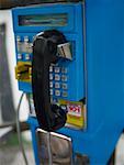 Close-up of a landline phone in a telephone booth, Old Panama, Panama City, Panama