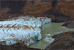 Vue d'angle élevé des glaciers dans un lac, Grande de Glacier, Mt Fitzroy, Chalten, champ de glace sud patagonien, Patagonie, Argentine