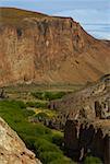 Montagne sur un paysage, rivière Pinturas, Patagonie, Argentine