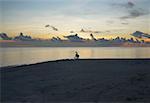 Silhouette of a person on the beach, South West Bay, Providencia, Providencia y Santa Catalina, San Andres y