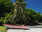 Boot auf dem y Providencia Strand, Providencia, Santa Catalina, Departamento San Andres y Providencia, Kolumbien