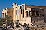 Ruines d'une temple, l'Érechthéion, Acropole, Athènes, Grèce
