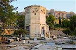 Anciennes ruines d'une tour, tour de la vents, Roman Agora, Athènes, Grèce