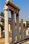 Spalten in einem Innenhof, Roman Agora, Athen, Griechenland