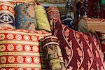 Close-up of carpets at a market stall, Istanbul, Turkey