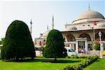 Formal garden in front of a building, Istanbul, Turkey