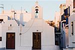 Façade d'une église, Mykonos, Iles Cyclades, Grèce