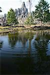 Pond in front of a temple, Angkor Wat, Siem Reap, Cambodia