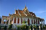 Vue d'angle faible d'un palais, le Palais Royal, Phnom Penh, Cambodge