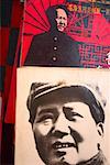 Close-up of posters of Mao Tse- Tung, Xi'an, Shaanxi Province, China