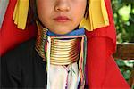 Close-up of a girl with a neckring, Chiang Mai, Thailand