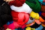 Close-up of bundles of wool, Pisaq, Cuzco, Peru