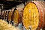 Close-up of wine barrels, Ica, Ica Region, Peru