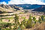Vue grand angle sur un paysage, Valle Sagrado, Pisaq, Cuzco, Pérou
