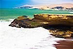 Rock formations at the coast, Paracas National Reserve, Paracas Ica Region, Peru