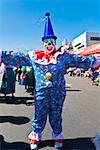 Clown dancing in the street, Arequipa, Peru