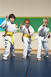 Boys Practicing Karate