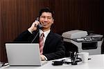 A businessman on the telephone