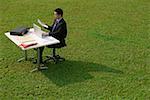 Businessman working at desk