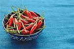 Still life of bowl of chilies