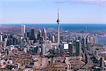 Vue d'ensemble de la tour CN et Toronto, Ontario, Canada