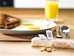 Still Life of Pills and Breakfast