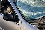 Close-up of Broken Windshield