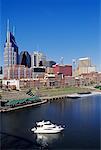 Cityscape and River, Nashville, Tennessee, USA